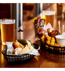 Cestino americano ovale - in plastica - 27,5 x 17,5 x 4 cm - nero - Leone