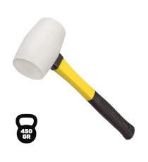 Mazza di gomma Blim BL0318 bianco da 450gr professionale - martello,mazzuola,mazzetta in gomma Manico in Fibra antiscivolo Mazza di gomma Blim BL0318 bianco da 450gr professionale - martello,mazzuola,mazzetta in gomma Manico in Fibra antiscivolo