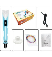 Penna 3D per disegni tridimensionali - Penna per stampa stereoscopica 3D pink + filamento PE12 con alimentatore - 3D PEN