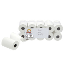 Rotolo per POS e carte di credito - 57 mm x 18 m - diametro esterno 38 mm - anima 12 mm - 55 gr - carta termica BPA free Rotolo per POS e carte di credito - 57 mm x 18 m - diametro esterno 38 mm - anima 12 mm - 55 gr - carta termica BPA free