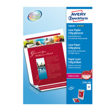 Carta laser - A4 - 150 gr - effetto extra glossy - bianco - Avery - conf. 200 fogli Carta laser - A4 - 150 gr - effetto extra glossy - bianco - Avery - conf. 200 fogli