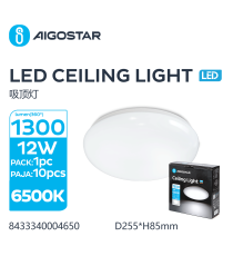Plafoniera led 12W 1300 lumen - 6500K luce fredda bianca - luce da soffitto - misura D255xH95mm Equivale a 88W incandescenza Plafoniera led 12W 1300 lumen - 6500K luce fredda bianca - luce da soffitto - misura D255xH95mm Equivale a 88W incandescenza