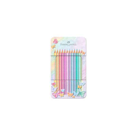 Astuccio matite colorate Sparkle Pastel - colori assortiti - Faber Castell - conf. 12 pezzi