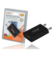 Caricatore da muro USB-A Linq T-IS01 - 1 porta Usb TYPE-A da 1A 5V nero slim - ricarica rapida - caricabatteria
