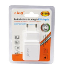 Caricatore da muro USB-A Linq T-IS05 - 1 porta Usb TYPE-A da 1A 5V bianco - ricarica rapida - caricabatteria con protezione