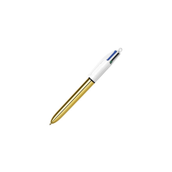 Penna sfera scatto multifunzione 4 Colors Shine - punta 1,0 mm - fusto oro - Bic - conf. 12 pezzi