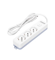 Multipresa ciabatta elettrica 3 prese bianco-grigio con interruttore cavo 1,5 metri Spina 16A 250V 2P+E Presa 16A 250V 3 WAY P40 Multipresa ciabatta elettrica 3 prese bianco-grigio con interruttore cavo 1,5 metri Spina 16A 250V 2P+E Presa 16A 250V 3 WAY P40