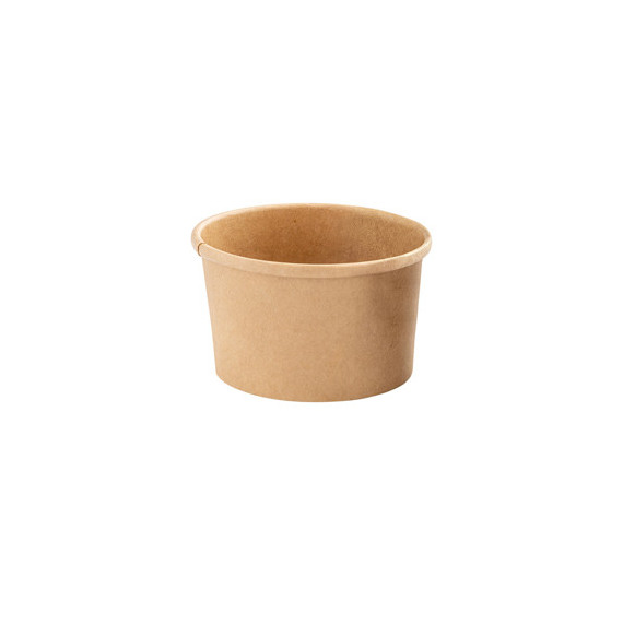 Bowl per zuppe monouso - 250 ml - cartoncino - avana - Signor Bio - conf. 25 pezzi