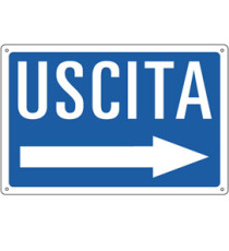 Cartello segnalatore - 30x20 cm - USCITA -- - alluminio - Cartelli Segnalatori Cartello segnalatore - 30x20 cm - USCITA -- - alluminio - Cartelli Segnalatori
