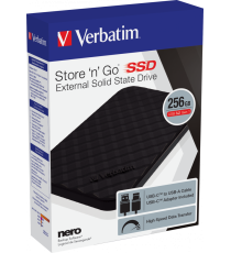 Hard Disk esterno portatile SSD Verbatim 53249 256gb USB 3.2 GEN 1 Design sottile, trasferimento dati fino a 5 Gbps Hard Disk esterno portatile SSD Verbatim 53249 256gb USB 3.2 GEN 1 Design sottile, trasferimento dati fino a 5 Gbps