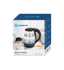 Bollitore elettrico in vetro nero capacità 1,7 litri 1850-2200W - spegnimento automatico a bollitura - Con luce blu integrata Bollitore elettrico in vetro nero capacità 1,7 litri 1850-2200W - spegnimento automatico a bollitura - Con luce blu integrata