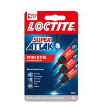Colla Super Attak - 1 gr - trasparente - Loctite - conf. 3 pezzi Colla Super Attak - 1 gr - trasparente - Loctite - conf. 3 pezzi