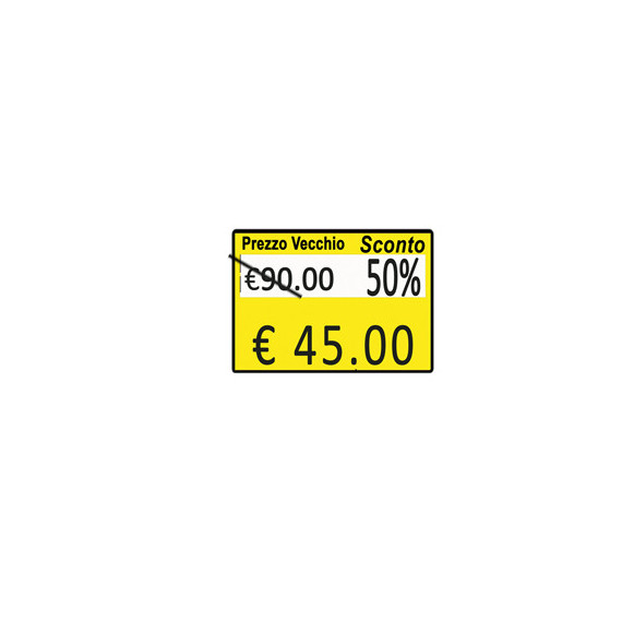 Rotolo da 600 etichette per Printex Z 17 - PREZZO VECCHIO…SCONTO… - 26x19 mm - adesivo removibile - giallo - Printex