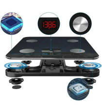Bilancia smart B2017 black,Body fat scale,connessione Bluetooth, in ABS + Tempered Glass, 8 funzioni + temperatura esterna Bilancia smart B2017 black,Body fat scale,connessione Bluetooth, in ABS + Tempered Glass, 8 funzioni + temperatura esterna