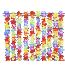 Set da 4pz collana Hawaiana con fiori multicolore - 1pz di collana, 1pz di corona, 2pz di bracciali hawaiani