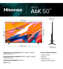 Smart TV Hisense Led UHD 4K 50" 50A69K Black 3840x2160 DVB-T2 HEVC Main10 HDR10 + Decoding Smart TV Hisense Led UHD 4K 50" 50A69K Black 3840x2160 DVB-T2 HEVC Main10 HDR10 + Decoding