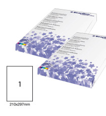 Etichette adesive - in carta - permanenti - 210 x 297 mm - 1 et/fg - 100 fogli - bianco - Starline