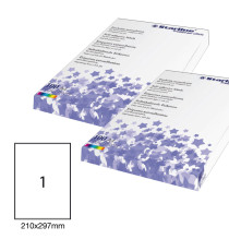 Etichette adesive - in carta - permanenti - 210 x 297 mm - 1 et/fg - 100 fogli - bianco - Starline