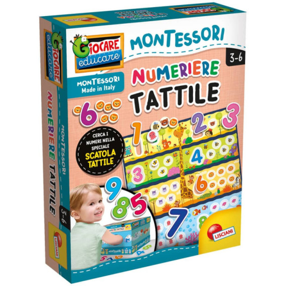 Gioco in scatola Lisciani metodo Montessori Plus Numeriere Tattile - 72453