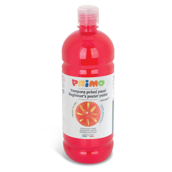 Tempera brillante in bottiglia in PET Primo Primi Passi 1000 ml rosso 204BR1000300