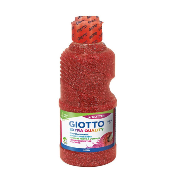 Tempera pronta Giotto glitter in flacone 250 ml rosso glitterato F53120600
