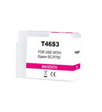 Cartuccia T46S3 magenta C13T46S300 ink pigmentato compatibile per Epson SureColor SC-P700,SC-P706 capacità 25ml Cartuccia T46S3 magenta C13T46S300 ink pigmentato compatibile per Epson SureColor SC-P700,SC-P706 capacità 25ml