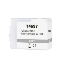Cartuccia T46S7 grigio C13T46S700 ink pigmentato compatibile per Epson SureColor SC-P700,SC-P706 capacità 25ml Cartuccia T46S7 grigio C13T46S700 ink pigmentato compatibile per Epson SureColor SC-P700,SC-P706 capacità 25ml