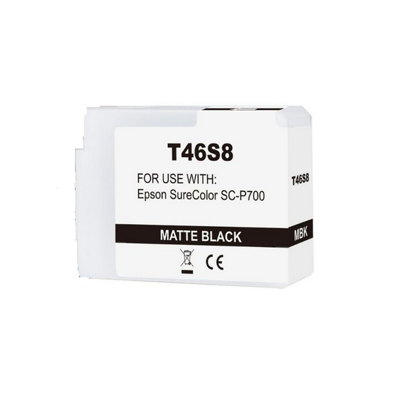 Cartuccia T46S8 nero opaco C13T46S800 ink pigmentato compatibile per Epson SureColor SC-P700,SC-P706 capacità 25ml