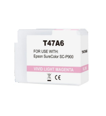Cartuccia T47A6 light magenta C13T47A600 ink pigmentato compatibile per Epson SureColor SC-P900 capacità 50ml Cartuccia T47A6 light magenta C13T47A600 ink pigmentato compatibile per Epson SureColor SC-P900 capacità 50ml