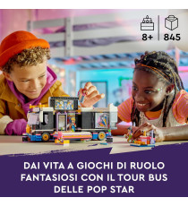 Lego Friends - Tour Bus delle pop star - Lego 42619 Autobus Giocattolo e 4 Mini Bamboline 845pz  Anni 8+ Lego Friends - Tour Bus delle pop star - Lego 42619 Autobus Giocattolo e 4 Mini Bamboline 845pz  Anni 8+