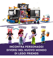 Lego Friends - Tour Bus delle pop star - Lego 42619 Autobus Giocattolo e 4 Mini Bamboline 845pz  Anni 8+ Lego Friends - Tour Bus delle pop star - Lego 42619 Autobus Giocattolo e 4 Mini Bamboline 845pz  Anni 8+