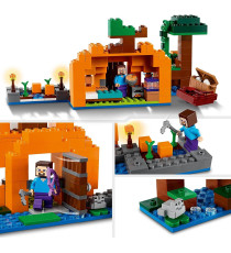 Lego Minecraft - La fattoria delle zucche - Lego 21248  Casa con Rana, Barca, Forziere e Figure di Steve e Strega 257pz Anni 8+ Lego Minecraft - La fattoria delle zucche - Lego 21248  Casa con Rana, Barca, Forziere e Figure di Steve e Strega 257pz Anni 8+