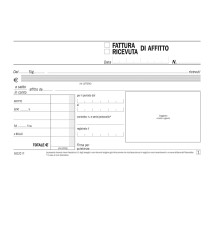 Blocco ricevute/ fatture di affitto - 50/50 copie autoricalcanti - 16,8 x 10 cm - DU1612C0000 - Data Ufficio