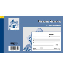 Blocco ricevute generiche - 50 fogli 2 copie autoricaricanti - 9,9 x 17cm - 50 fogli - Edipro
