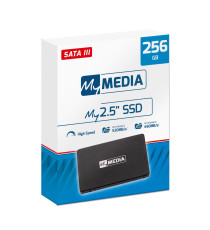 Hard Disk interno SSD MyMedia 256GB 2,5" 69280 SATA III Rev. 3.0  Sata 3 - Stato solido - velocità lettura 500 MBs Hard Disk interno SSD MyMedia 256GB 2,5" 69280 SATA III Rev. 3.0  Sata 3 - Stato solido - velocità lettura 500 MBs
