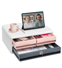 Cassettiera Moov'up 9-021S Mineral con serratura - 2 cassetti piccoli + 1 grande - 37 x 27,45 x 14,6 cm - multicolore - Cassettiera Moov'up 9-021S Mineral con serratura - 2 cassetti piccoli + 1 grande - 37 x 27,45 x 14,6 cm - multicolore -