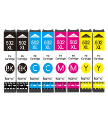 Pack 8 cartucce T502XL BK-C-M-Y C13T02W64020 compatibili per Epson WORKFORCE 2860,2865,XP-5100,5105 2PZ 502XLBK-C-M-Y