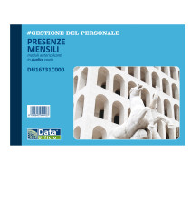 Blocco presenze mensili - 25/25 copie autoricalcanti - 14,8 x 21,5 cm - DU16731C000 - Data Ufficio
