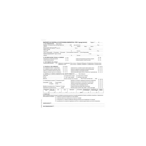 Rapporti controllo efficienza energetica reg, Emilia Romagna - T1 A 29,7x214 cm - snap 3c - conf. 25 pezzi