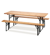 Set birra pieghevole - legno/verde scuro - Garden Friend - set 3 elementi