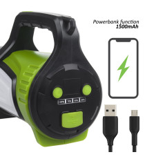 Torcia led super potente con funzione powerbank LED 3 modalità di illuminazione 3in1 - 2 batterie da 2600 mAh - 22x11x16cm Torcia led super potente con funzione powerbank LED 3 modalità di illuminazione 3in1 - 2 batterie da 2600 mAh - 22x11x16cm