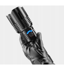 Torcia a LED XHP50 Torcia tattica USB ricaricabile Impermeabile da Campeggio in alluminio - 1500lm - illuminazione fino a 300mt