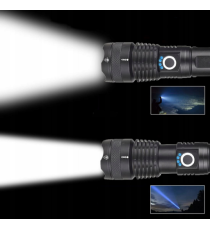 Torcia a LED XHP50 Torcia tattica USB ricaricabile Impermeabile da Campeggio in alluminio - 1500lm - illuminazione fino a 300mt