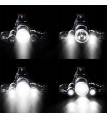 Torcia lampada da testa led frontale CREE 1 - 1000 lumen - 4 modi illuminazione - con luce posteriore-2 batterie da 2200mAh Torcia lampada da testa led frontale CREE 1 - 1000 lumen - 4 modi illuminazione - con luce posteriore-2 batterie da 2200mAh