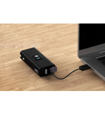 Luci bicicletta LED 1600 lumens anteriore e posteriore - Ricaricabili USB - Lega di Alluminio - Doppia batteria al litio 18650