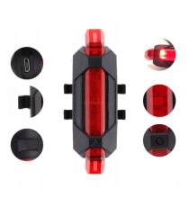 Luci bicicletta LED 1600 lumens anteriore e posteriore - Ricaricabili USB - Lega di Alluminio - Doppia batteria al litio 18650