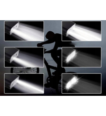 Luci bicicletta LED 1600 lumens anteriore e posteriore - Ricaricabili USB - Lega di Alluminio - Doppia batteria al litio 18650