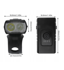 Luci bicicletta LED 1600 lumens anteriore e posteriore - Ricaricabili USB - Lega di Alluminio - Doppia batteria al litio 18650