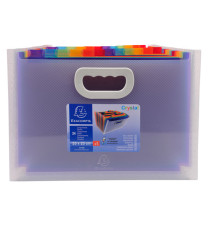Classificatore con maniglia Crystal - 24 tasche - 33 x 23.5 x 25 cm - PP - Exacompta