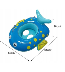 Salvagente per bambini a forma di pesciolino gonfiabile - realitazzo in pvc di alta qualità - misura 61cm x 59cm x 28cm